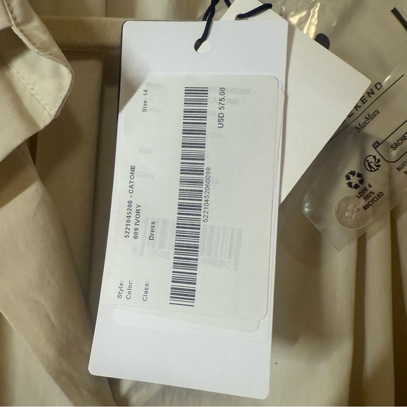 Weekend Max Mara 100% Cotton Catone Dress in Ivory - Picture 10 of 13